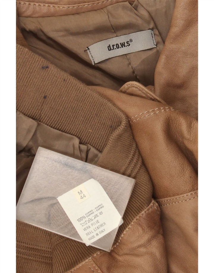 Vintage Damen Lederjacke IT 44 Medium Beige Leder