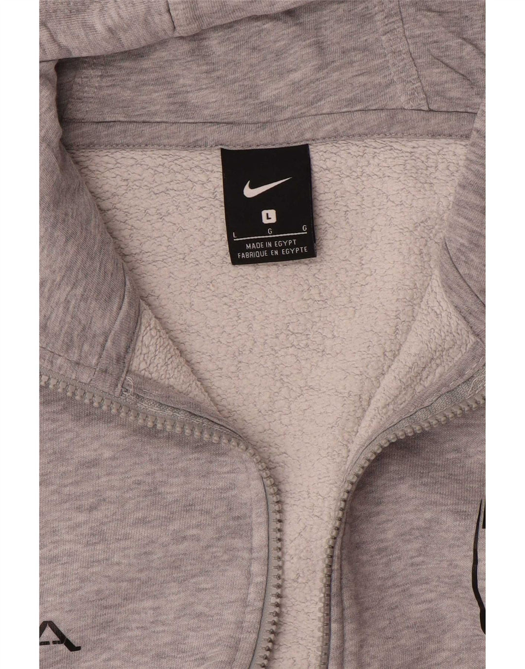 Nike Herren-Kapuzenpullover mit grafischem Reißverschluss, groß, grau gefleckt