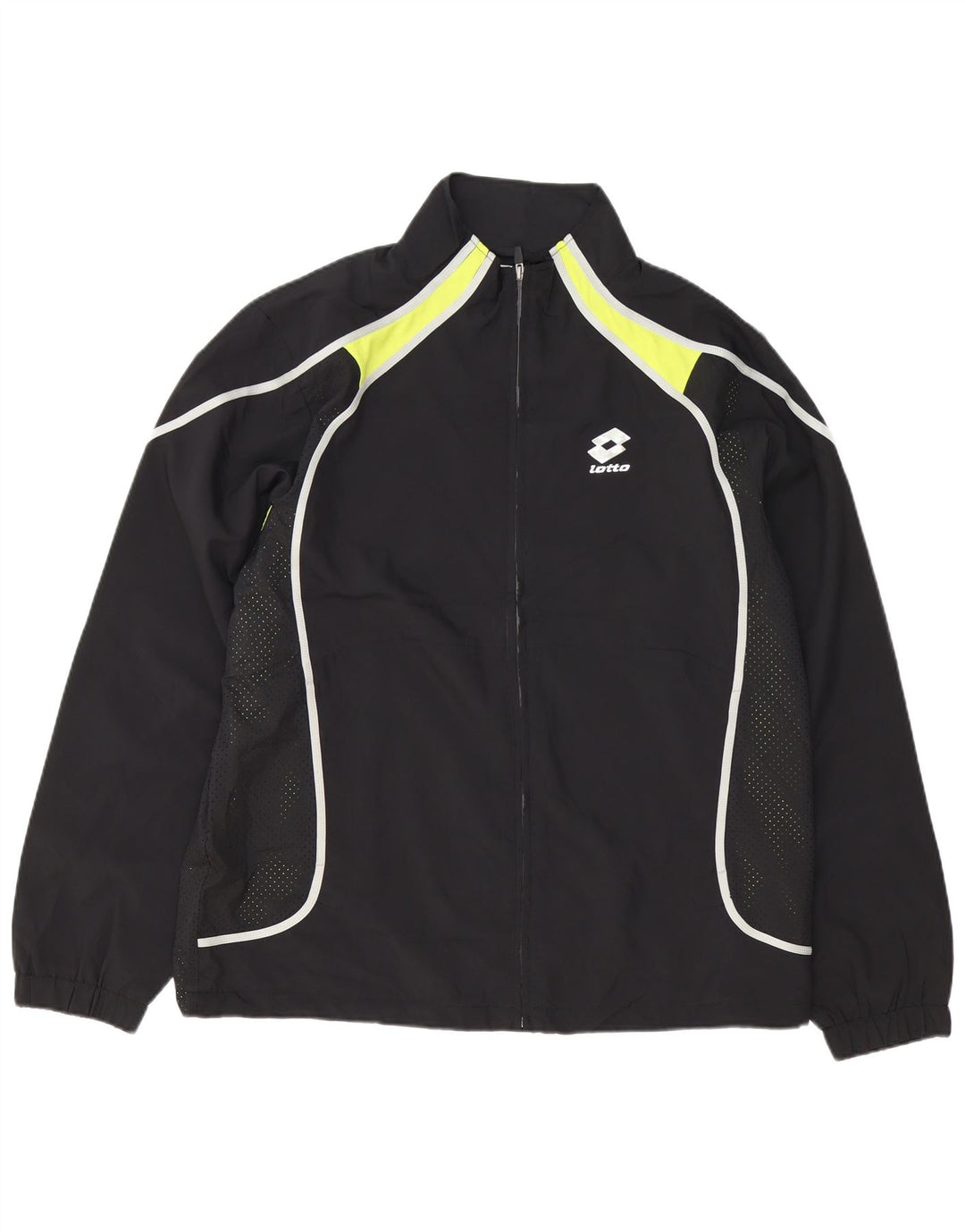 Lotto Herren-Trainingsanzugoberteil, UK-Größe 44/46, 2XL, schwarzes Farbblock-Polyester