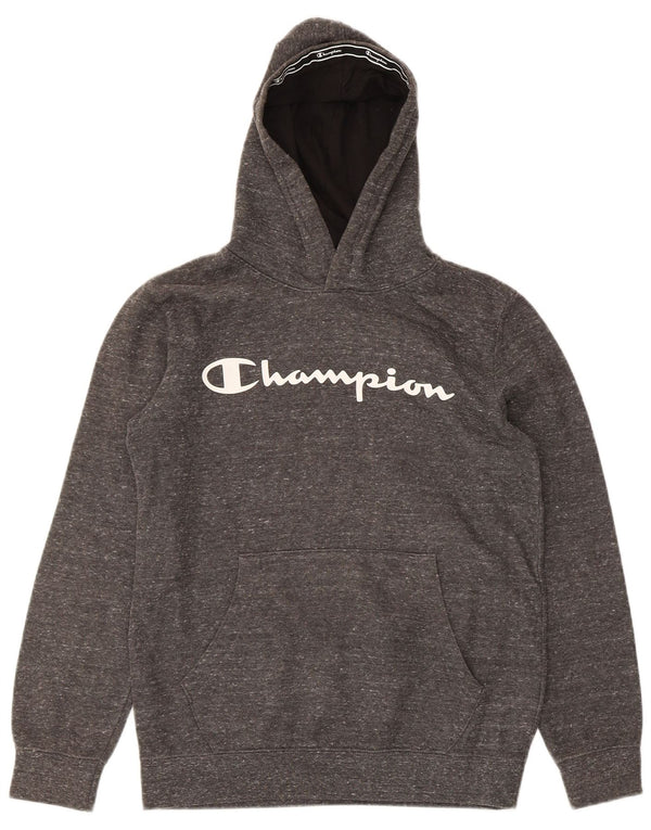 Champion Kapuzenpullover mit Grafik für Jungen, 13–14 Jahre, XL, grau meliert, Baumwolle