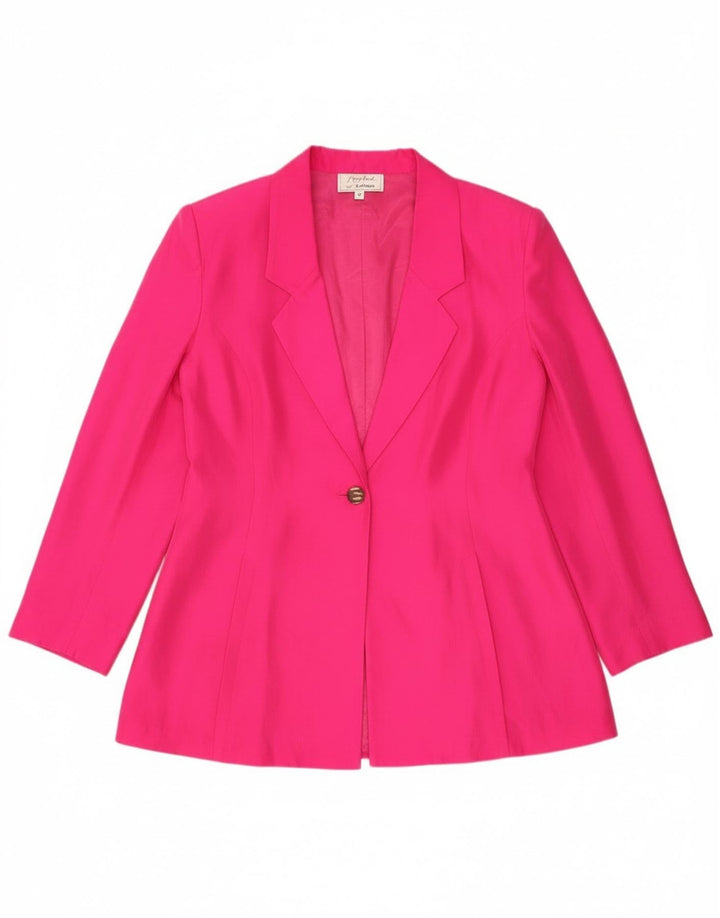 Yorn Damen-Blazerjacke mit 1 Knopf, EU 40, mittelrosa Seide