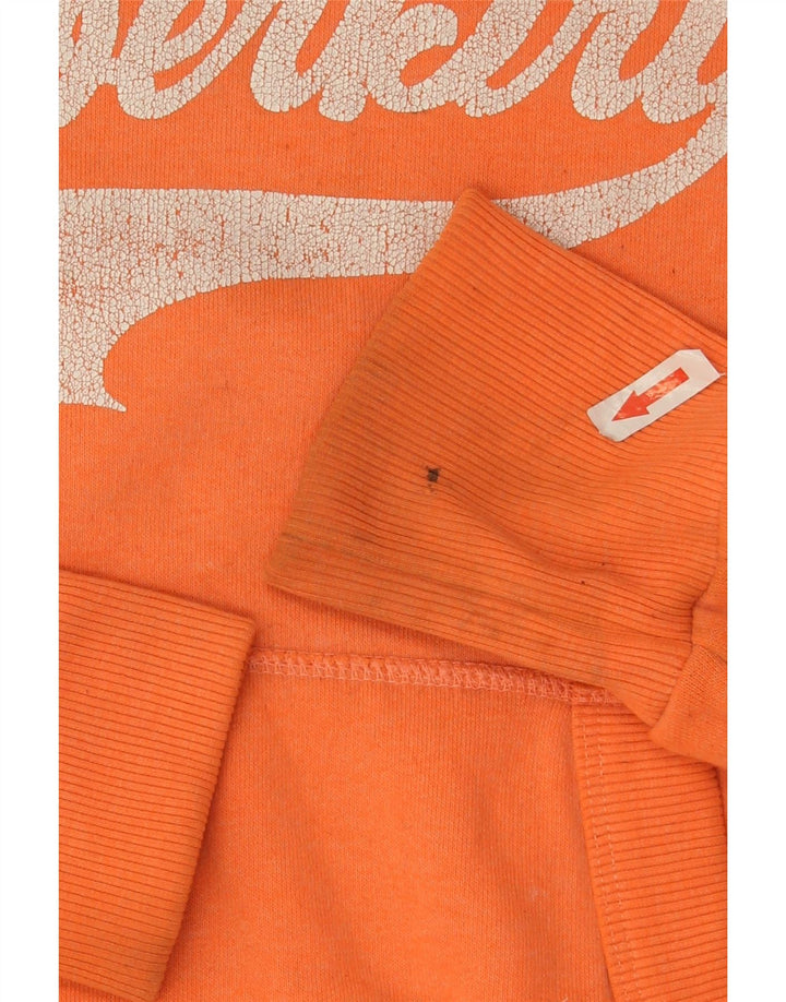 Superdry Damen-Kapuzenpullover mit Grafik, UK 10, Größe S, Orange, Polyester