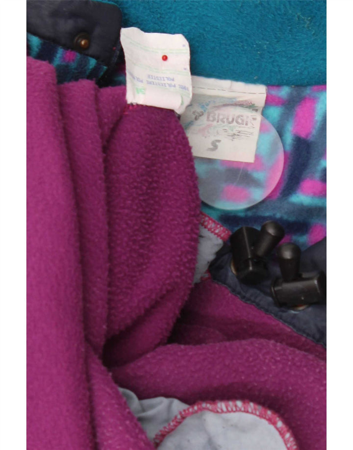 Brugi Herren-Fleecepullover mit Reißverschluss am Hals, kleines blaues geometrisches Polyester
