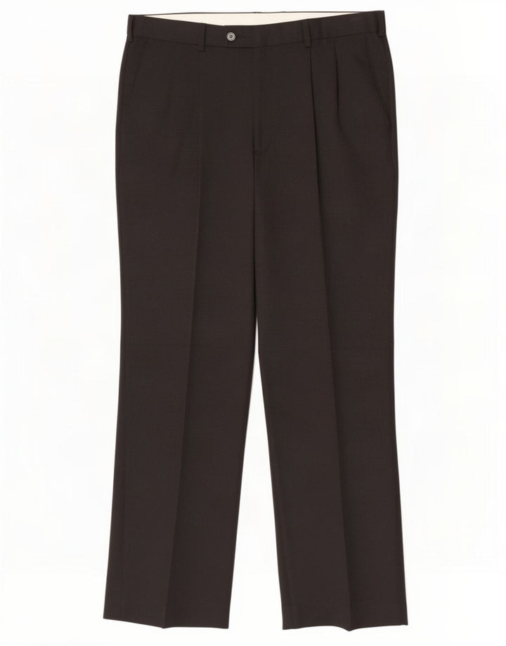Farah Herren-Anzughose mit Pegged-Anzug, W36, L30, schwarzes Polyester