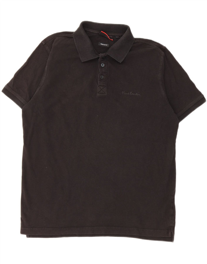 Pierre Cardin Herren-Poloshirt mit normaler Passform, mittelschwarze Baumwolle