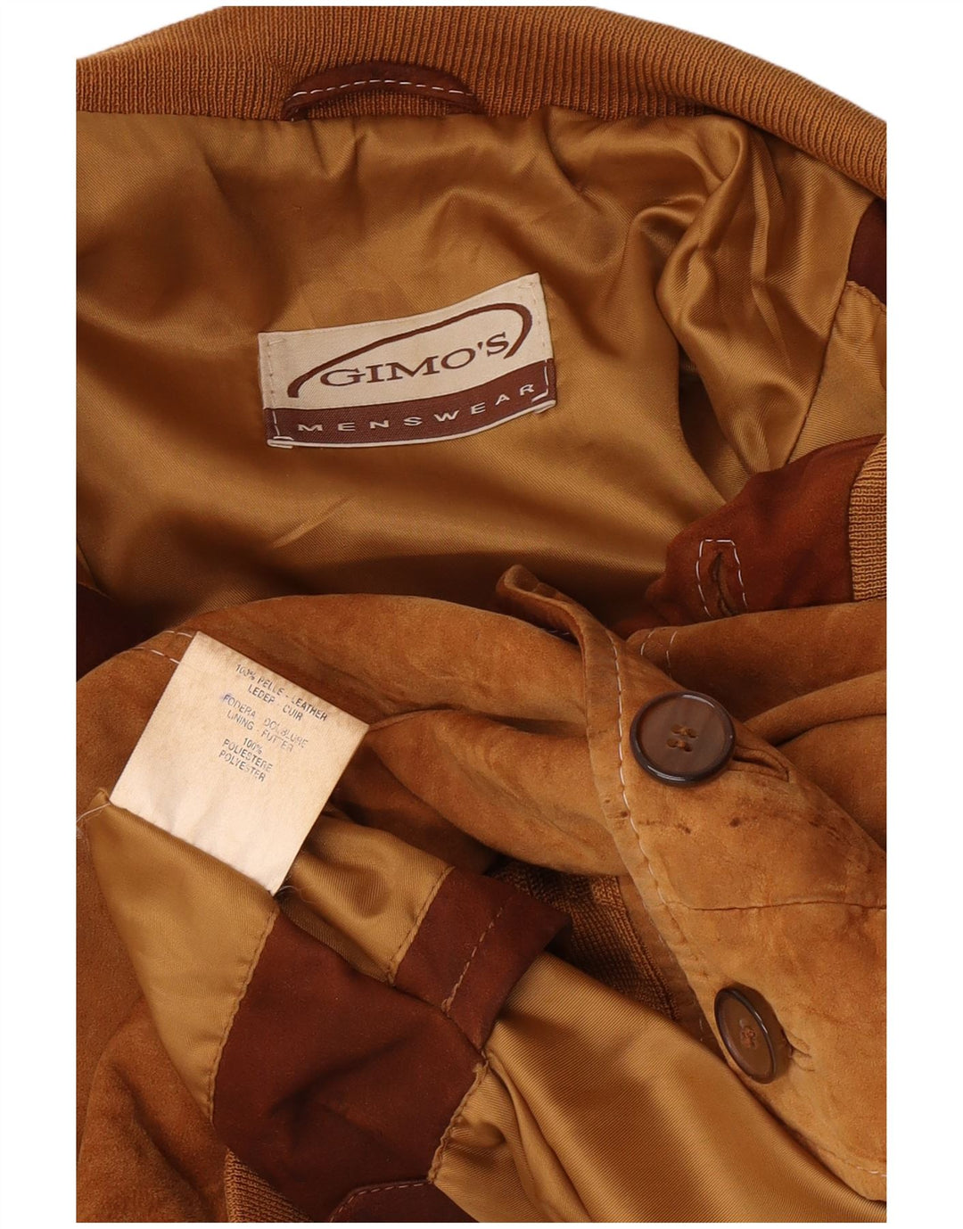 Gimo's Herren-Bomberjacke aus Wildleder, Gr. 40, großes beiges Leder