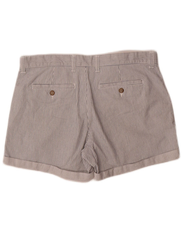 Gap Damen Girlfriend Chino Shorts UK 14 Large W34 Weiße Nadelstreifen-Baumwolle