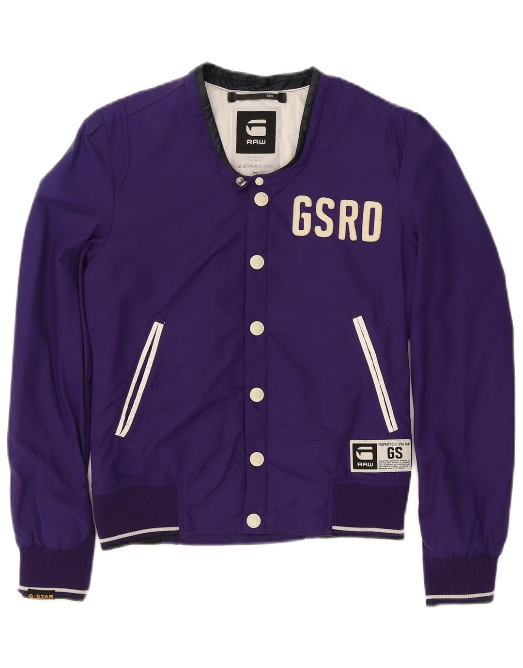 G-STAR Damen Graphic Varsity Jacke UK 10 Small Lila Polyamid