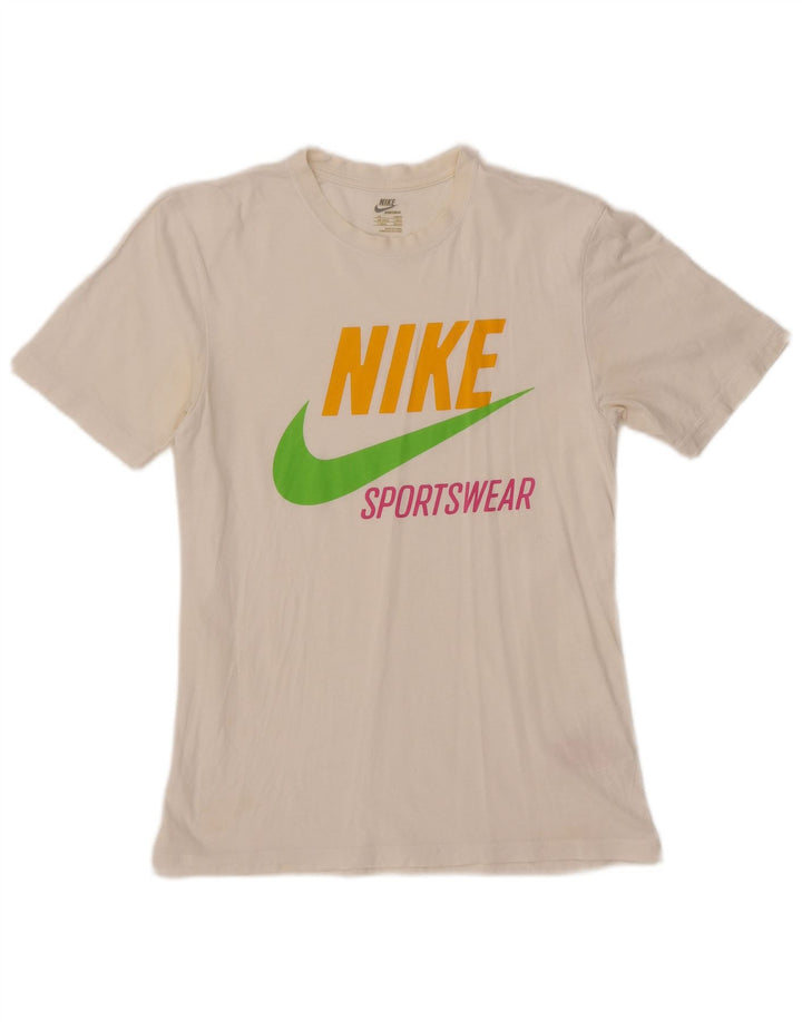 NIKE Herren-T-Shirt mit Grafik, UK 34/35 XS, weiße Baumwolle