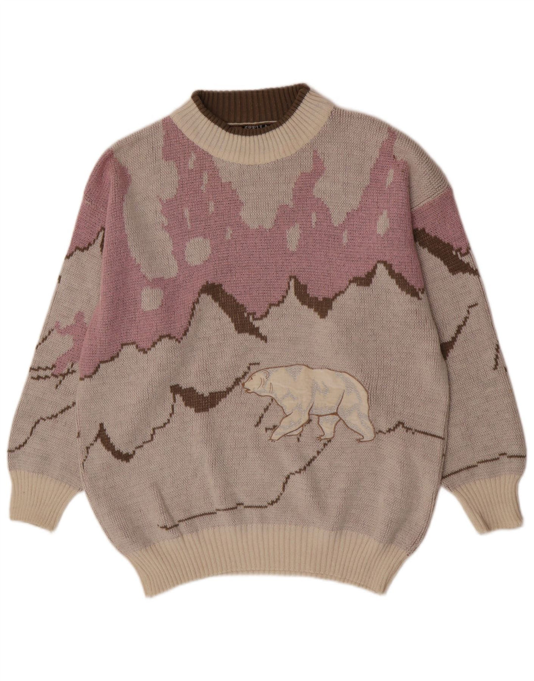 Rollkragenpullover für Damen von Stella, EU 42, Größe L, Grau, Farbblock