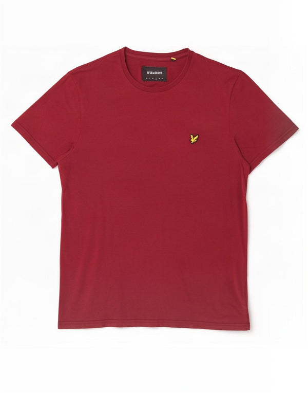 Lyle & Scott Herren T-Shirt Top Large Burgund Baumwolle