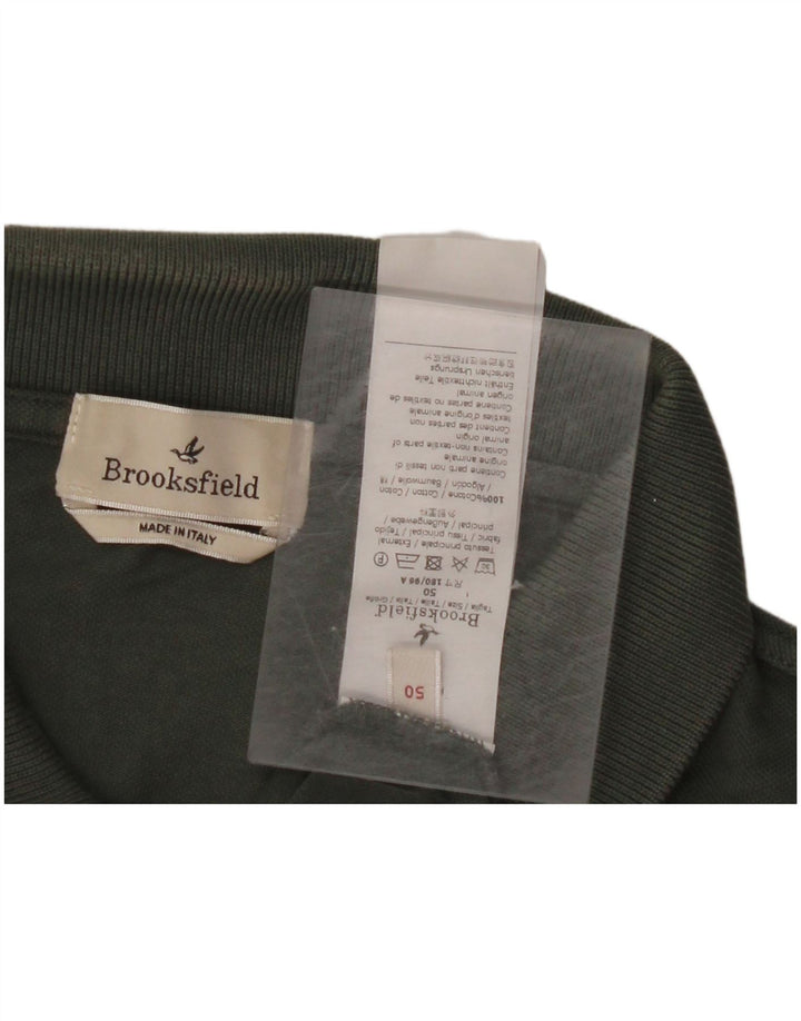 BROOKSFIELD Mens Polo Shirt IT 50 Medium Khaki Cotton