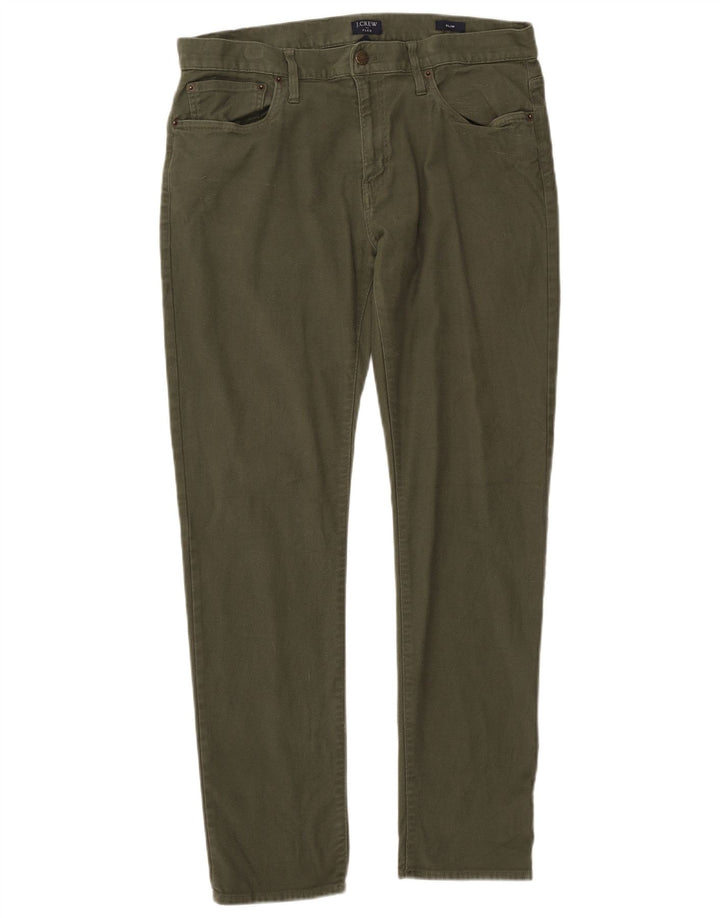 J. Crew Herren Flex Slim Fit Freizeithose W33 L32 Khaki Baumwolle