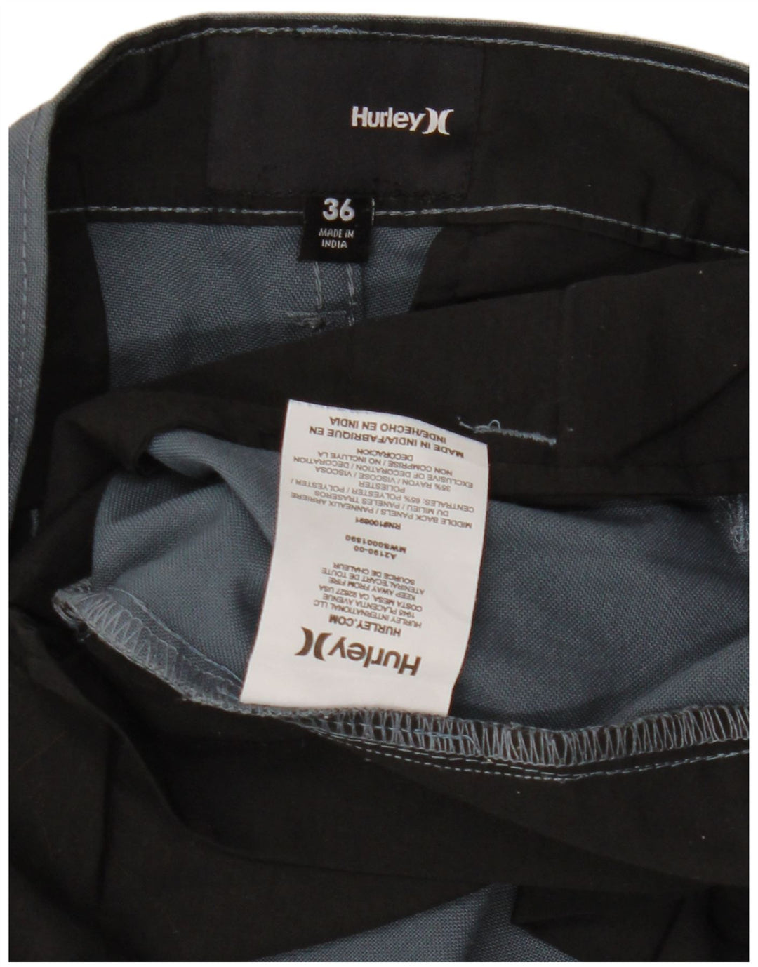HURLEY Herren-Chino-Shorts W36, groß, blaues Viskose