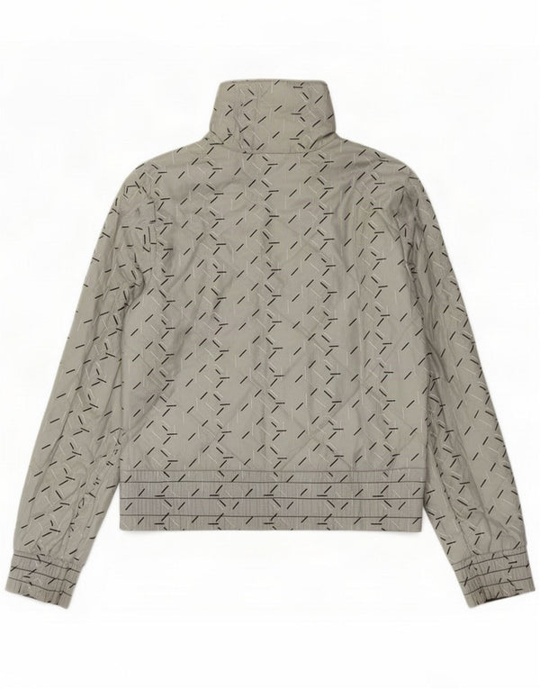 Nike Damen Wendejacke UK 8/10 Small Graues geometrisches Nylon