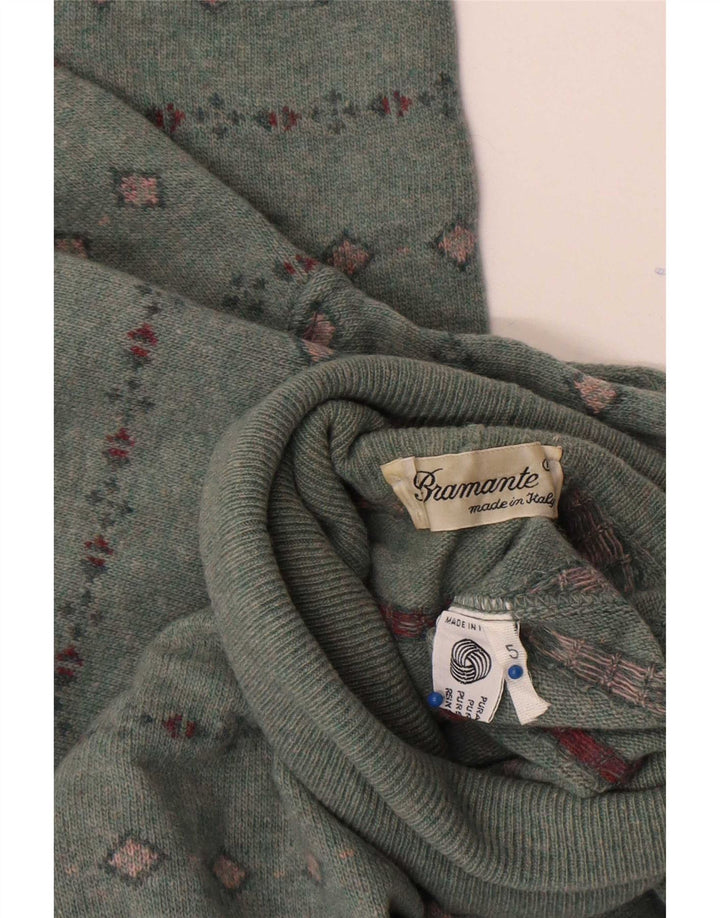 Bramante Herren-Pullover mit Rollkragen, groß, graue, geometrische Schurwolle