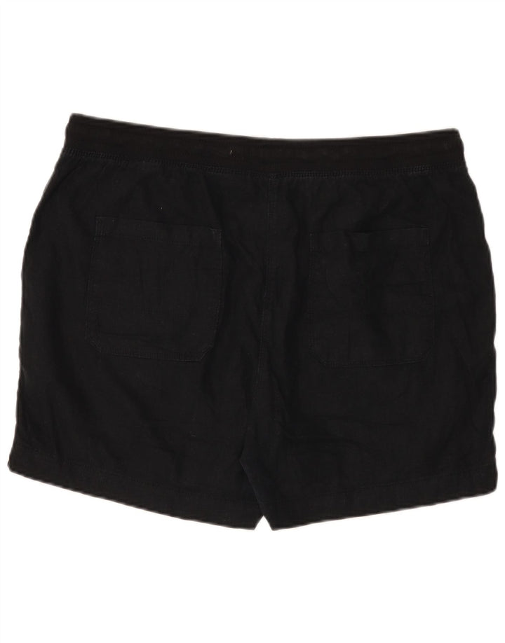 Marks & Spencer Damen Chinoshorts UK 16 Large W36 Schwarzes Leinen