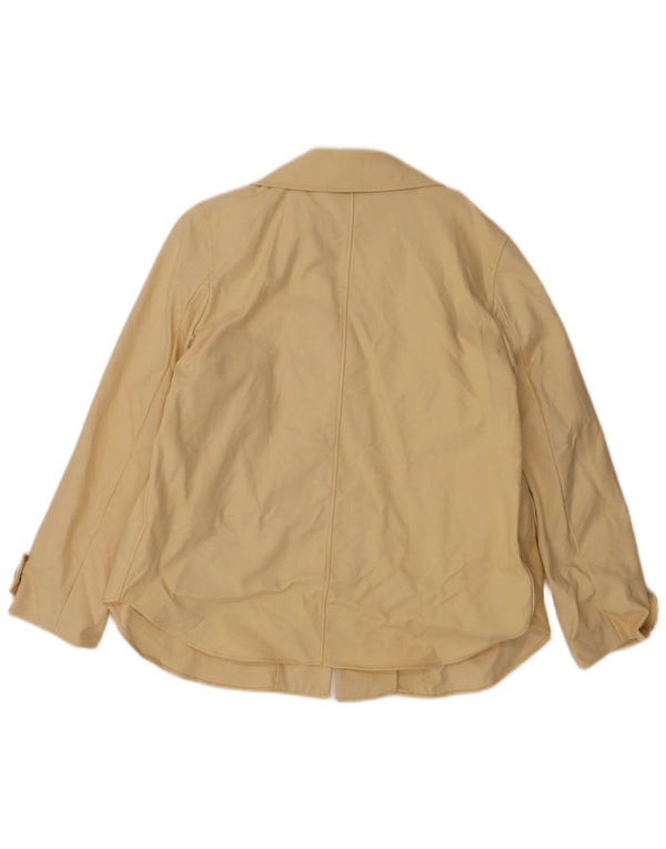 Zara Damen Kurzer Trenchcoat UK 18 XL Gelbe Baumwolle