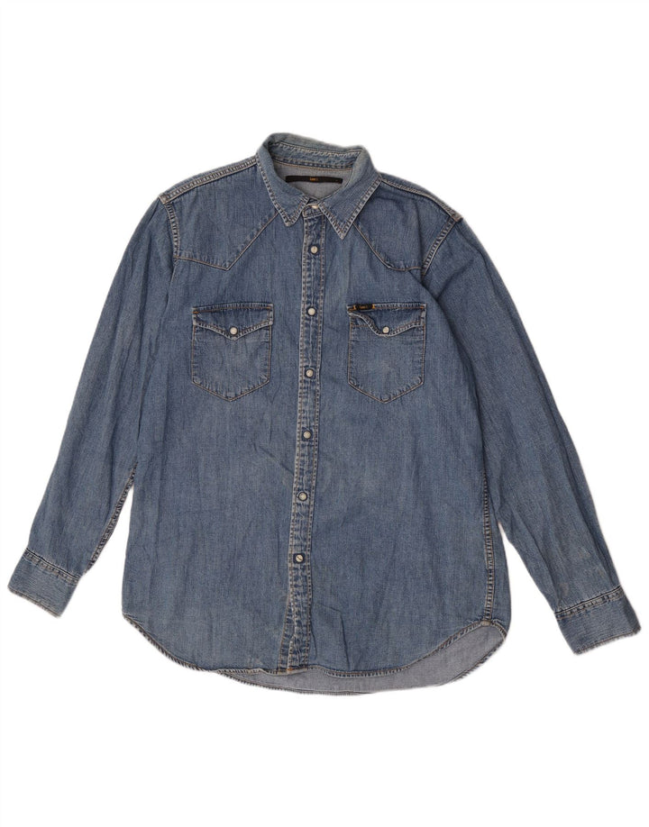 Lee Herren-Jeanshemd, groß, aus blauer Baumwolle