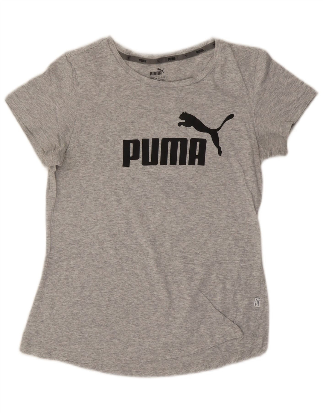 PUMA Damen Graphic T-Shirt Top UK 12 Mittelgrau meliert