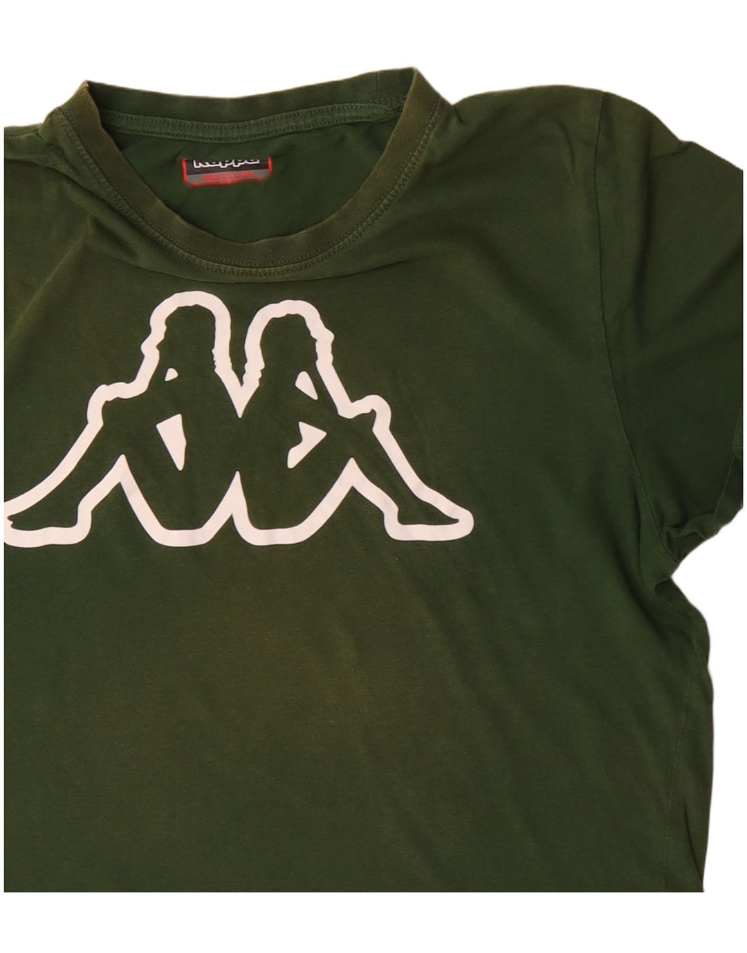 Kappa Herren Grafik-T-Shirt-Oberteil aus mittelgrüner Baumwolle