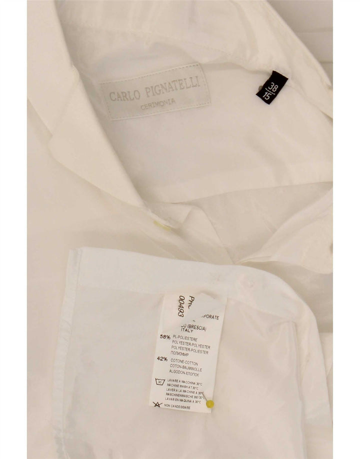 Carlo Pignatelli Herrenhemd Größe 38 15 Mittelweißes Polyester