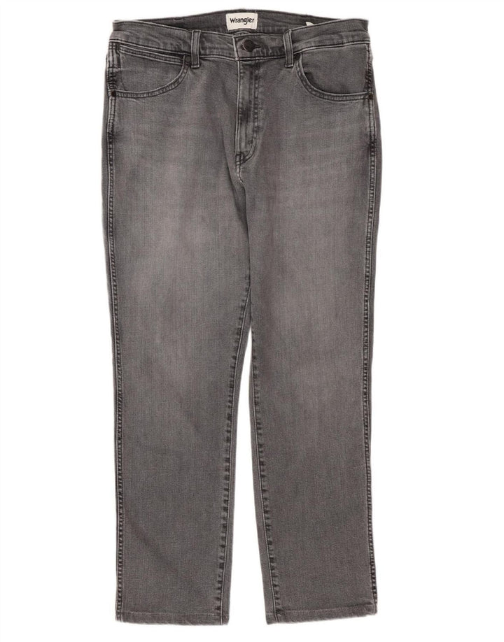 WRANGLER Herren Larston Slim Jeans W33 L27 Graue Baumwolle