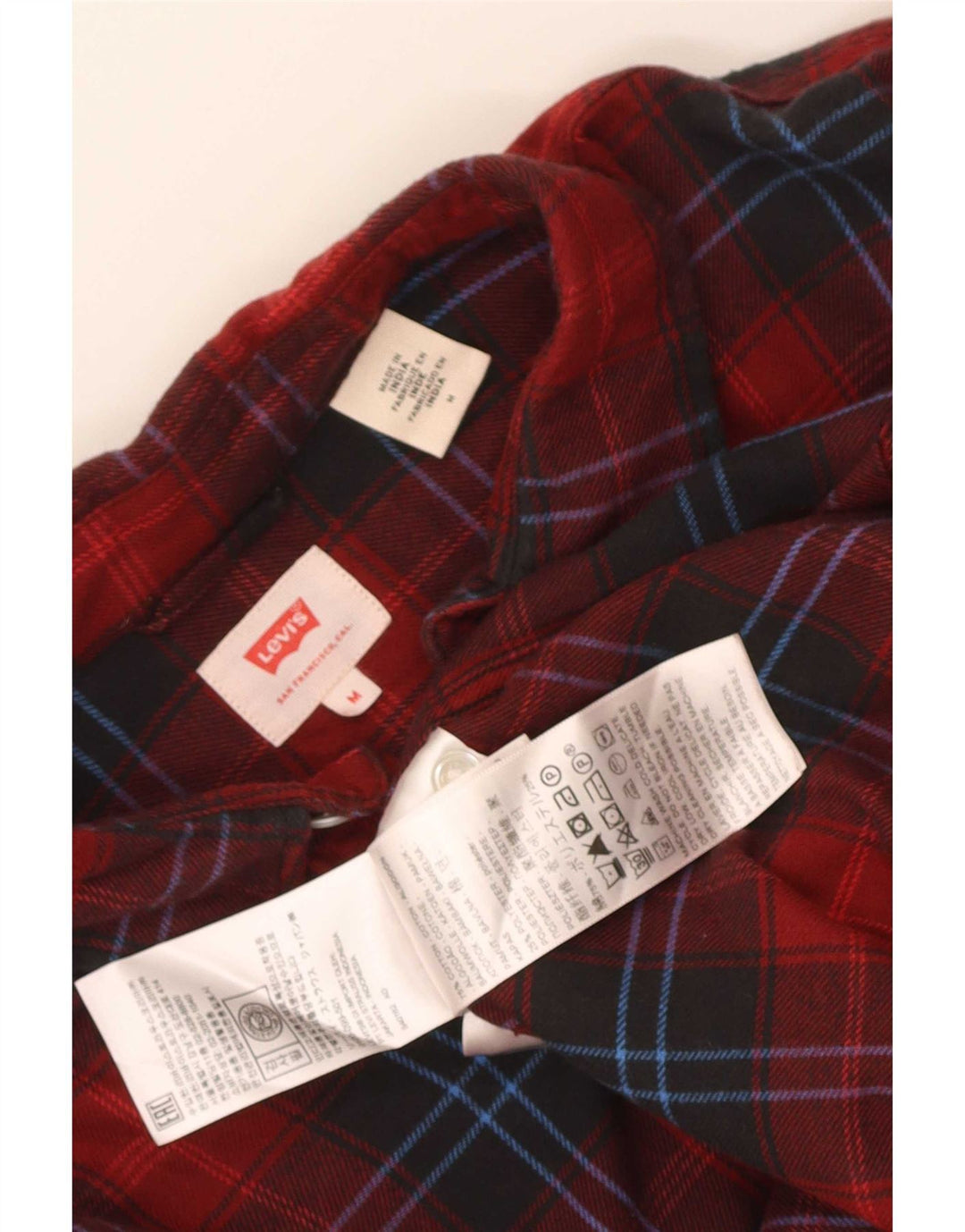 Levi's Herren-Flanellhemd, mittelrot, kariert, Baumwolle