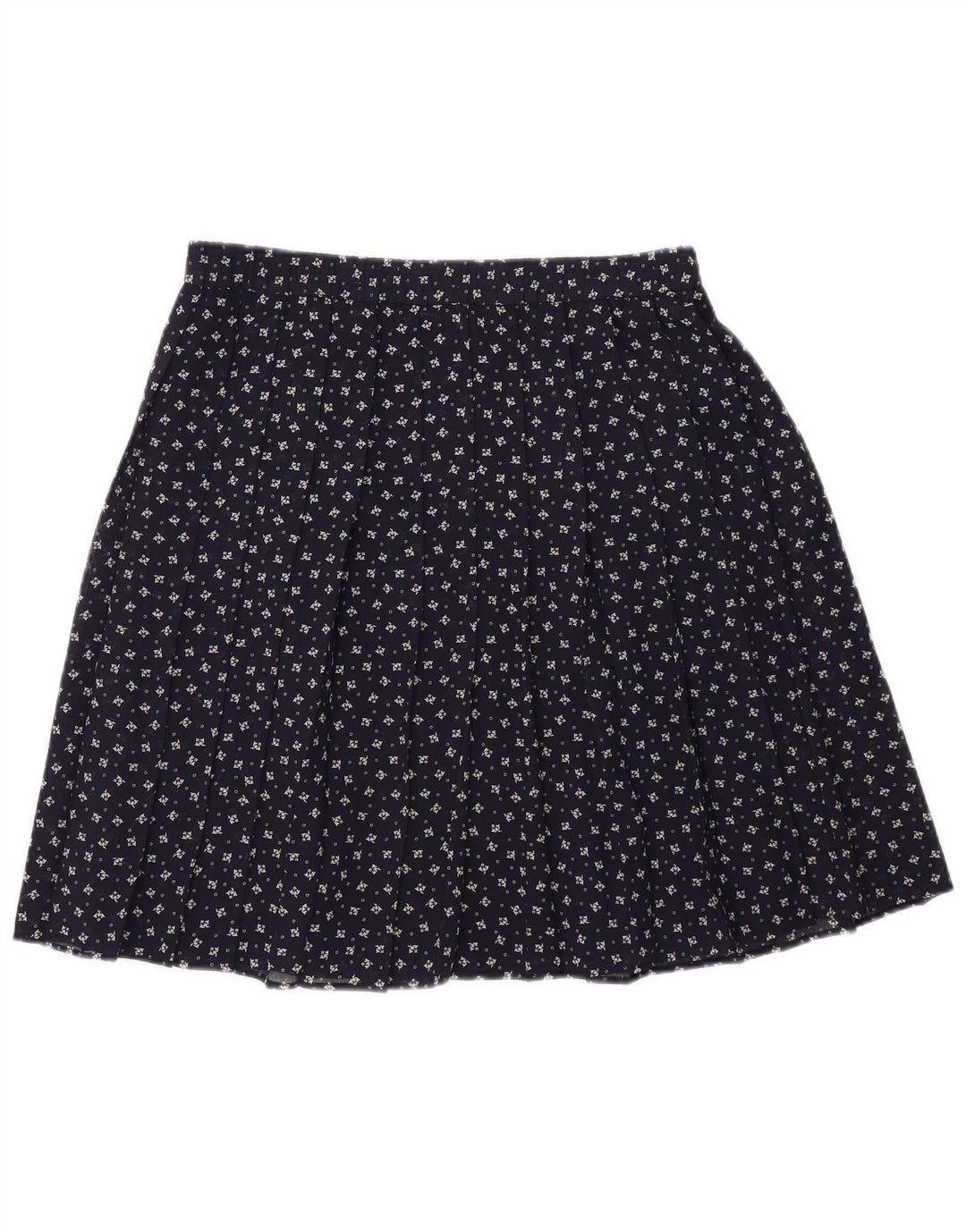 GVB Damen-A-Linien-Rock, UK 10, Größe S, W34, Marineblau, Blumenmuster, Polyester