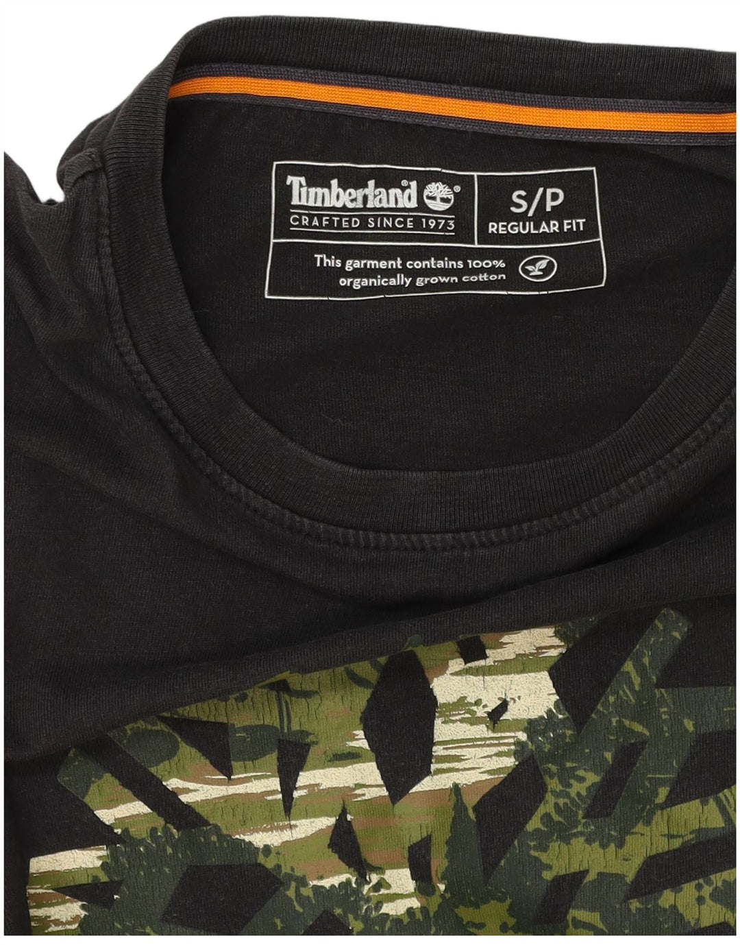 Timberland Herren-T-Shirt mit normaler Passform, Grafik, Größe S, Schwarz, Baumwolle