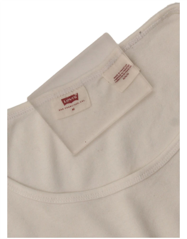Levi's Damen Crop T-Shirt Top UK 12 Medium Weiß