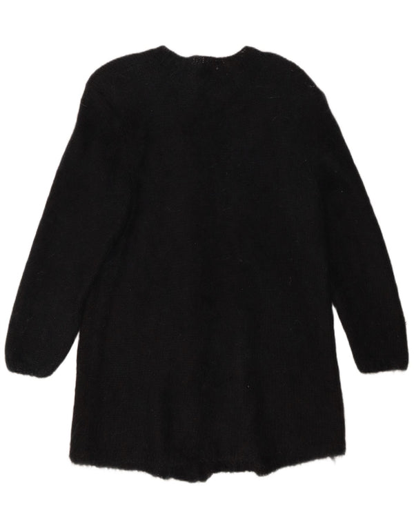Vintage Damen Longline Cardigan Pullover UK 16 Groß Schwarz