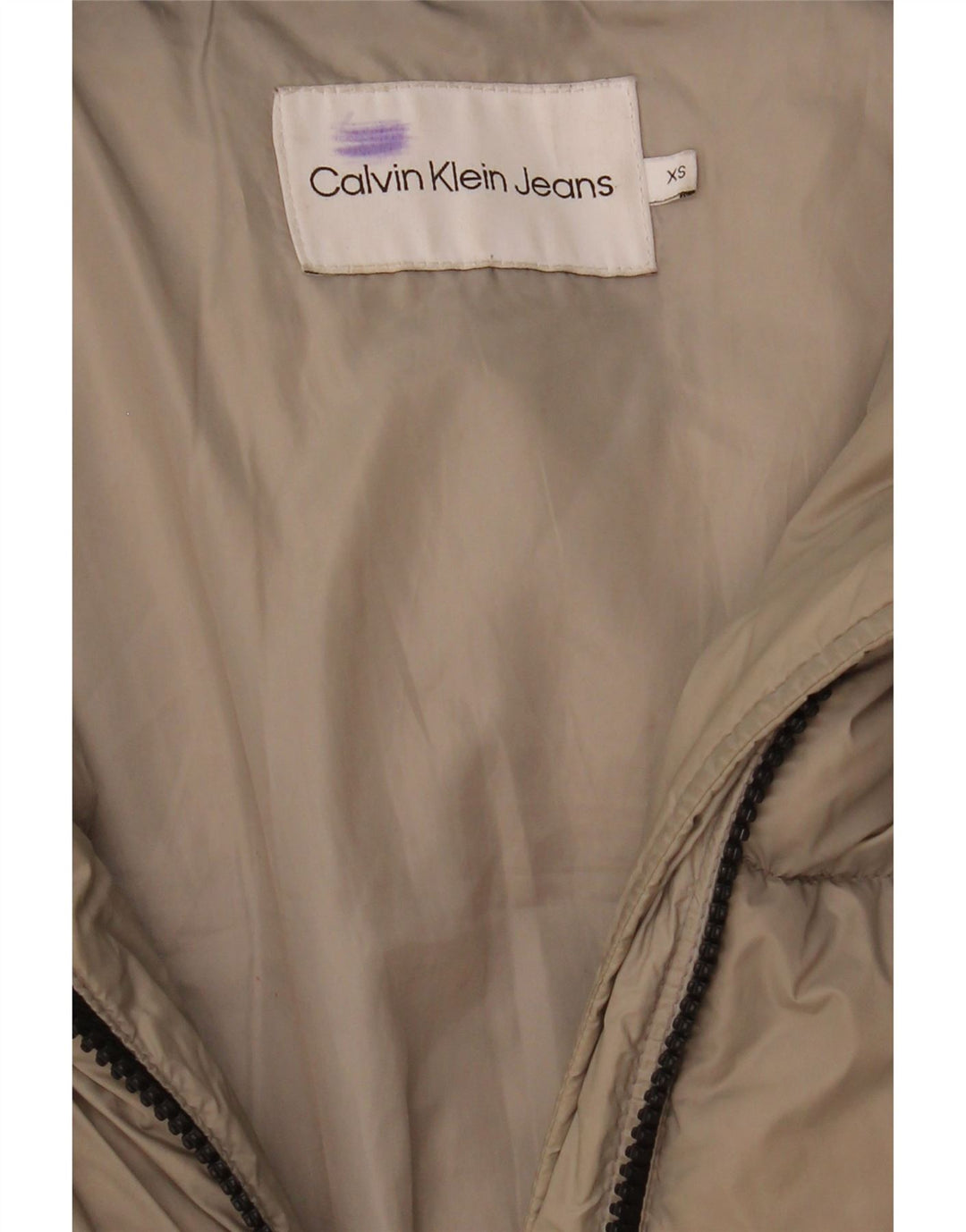 Calvin Klein Jeans Herren Wattierte Jacke UK 34 XS Beige Polyamid