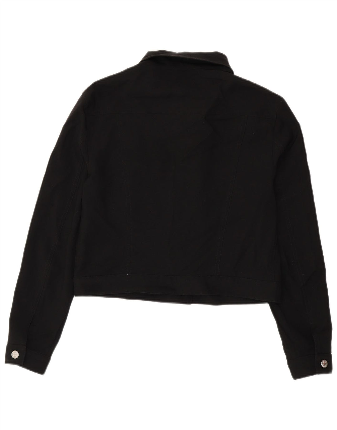 Benetton Damen Crop Bomberjacke UK 14 Large Schwarz Polyester