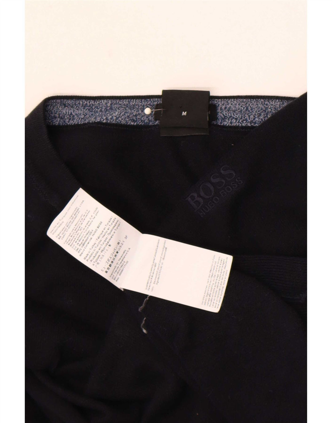 Hugo Boss Herren-Pullover mit Rundhalsausschnitt, reguläre Passform, mittelschwarze Baumwolle