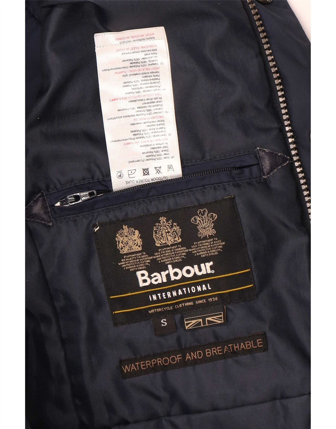 Barbour Racer-Jacke für Jungen, 6–7 Jahre, Größe S, Marineblau, Polyester