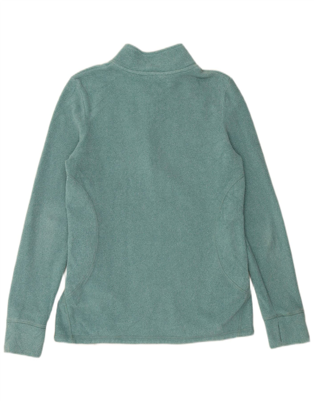 EDDIE BAUER Womens Zip Neck Fleece Jumper UK 16 Large Green Polyester