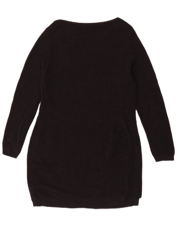MINT VELVET Langarm-Pulloverkleid für Damen UK 12 Mittelschwarze Viskose