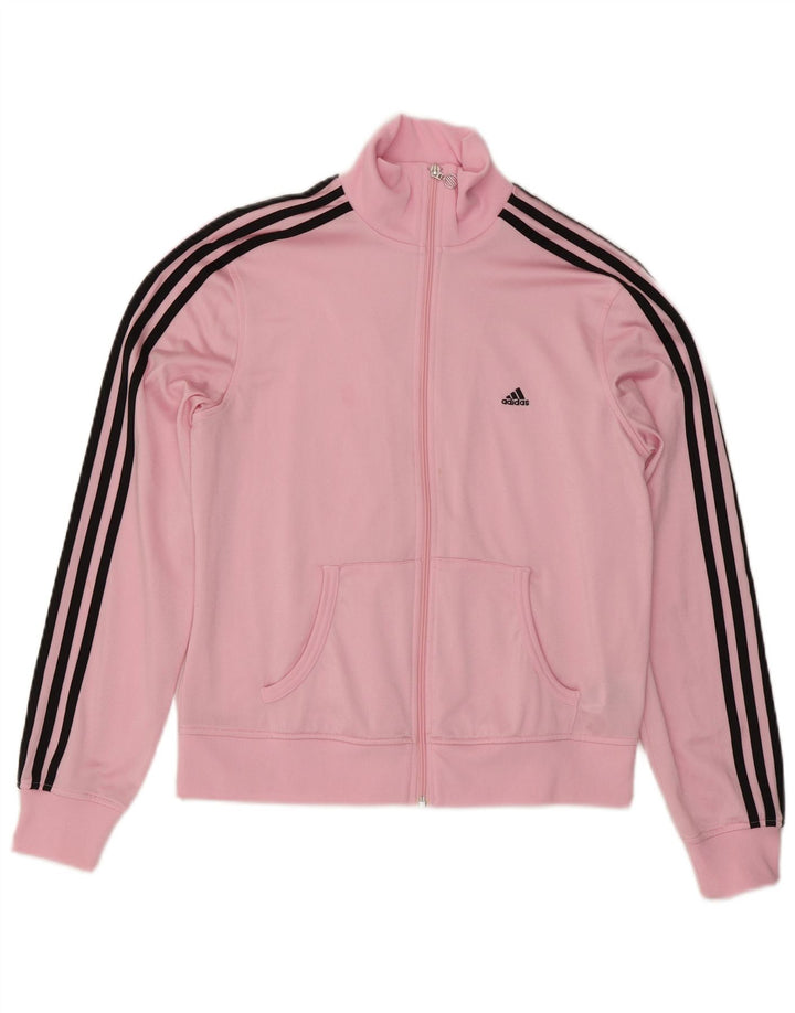 Adidas Damen Trainingsanzug Top Jacke UK 16 Large Pink Polyester