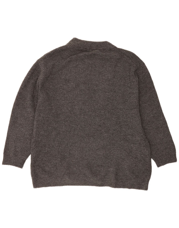 Zara Damen-Pullover, übergroß, Rundhalsausschnitt, Gr. 14, Mittelgrau