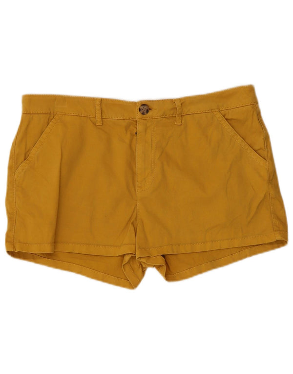 Superdry Damen Chinoshorts UK 12 Medium W34 Gelbe Baumwolle