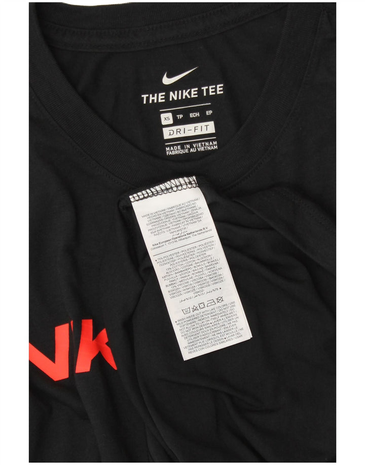 NIKE Herren Dri Fit Graphic T-Shirt Top XS Schwarz Polyester