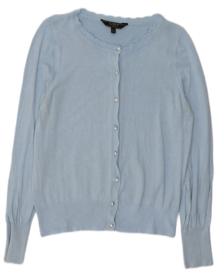 LIPSY Damen-Cardigan-Pullover UK 12 Mittelblaue Viskose