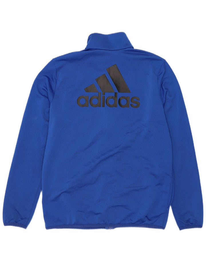 Adidas Jungen Grafik-Trainingsanzug-Top-Jacke, 13–14 Jahre, blaues Polyester