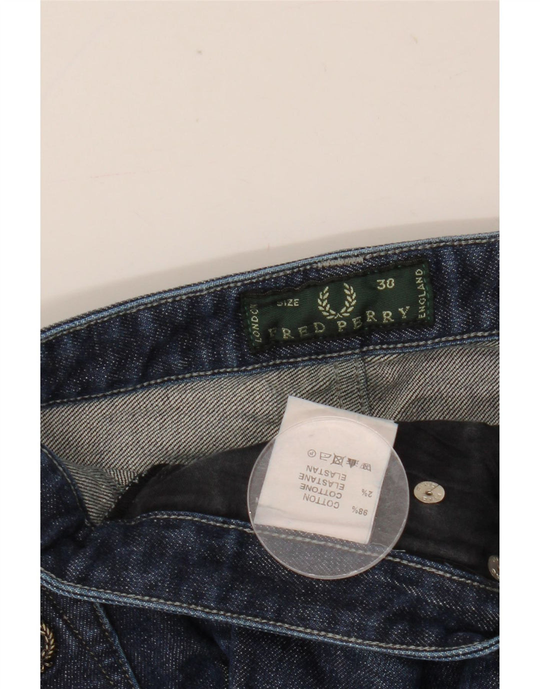 Fred Perry Damen Slim Jeans W30 L31 Marineblaue Baumwolle