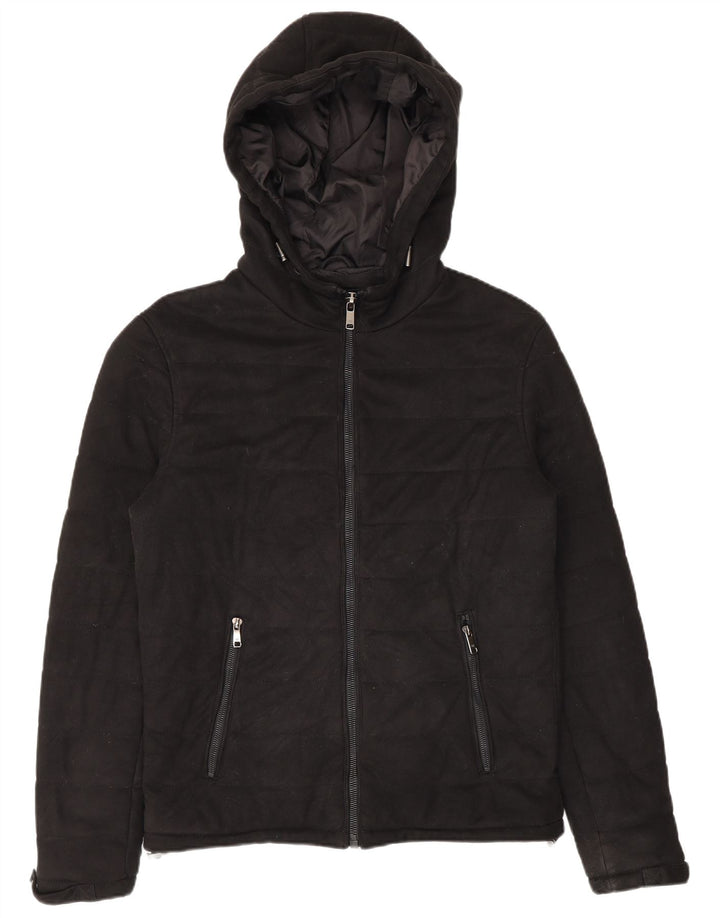 Zara Herren-Jacke mit Kapuze, gepolstert, UK 38, Mittelschwarz, Polyester
