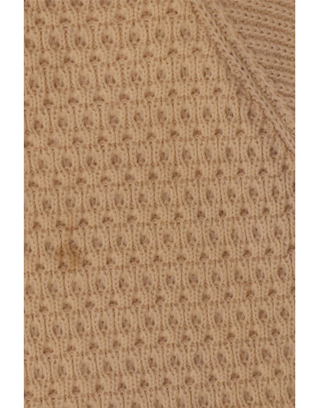 Vintage Herren-Pullover mit U-Boot-Ausschnitt, große beige Wolle