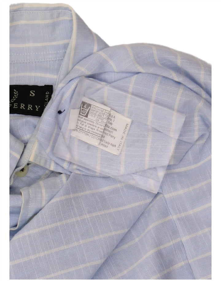 FRED PERRY Herrenhemd, klein, blau gestreift, Baumwolle