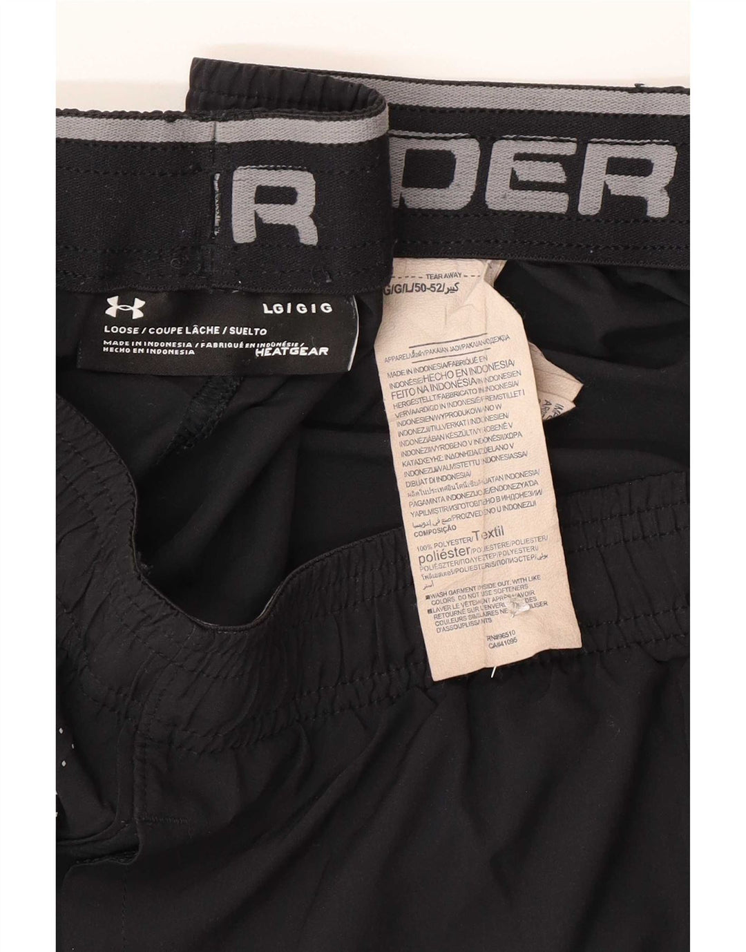 Under Armour Herren-Sportshorts, groß, schwarzes Colourblock-Polyester