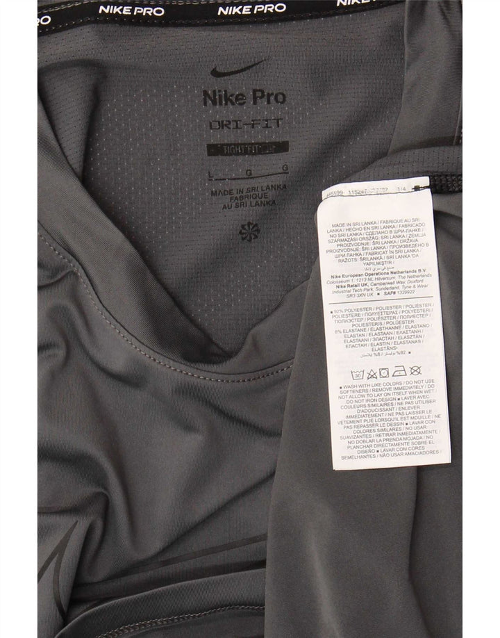 Nike Herren Dri Fit Slim Fit Grafik-T-Shirt-Oberteil, großes graues Polyester